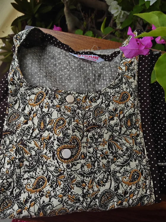 Brown kalamkari frock nighty — Maroon frock nighty by Alankaara by Nisha (view 2)