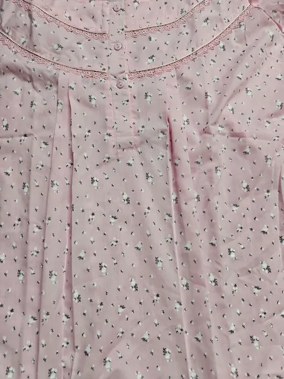 Pink Floral Printed Nighty – Soft & Comfortable Fit — Pink nighty by Alankaara by Nisha (view 2)