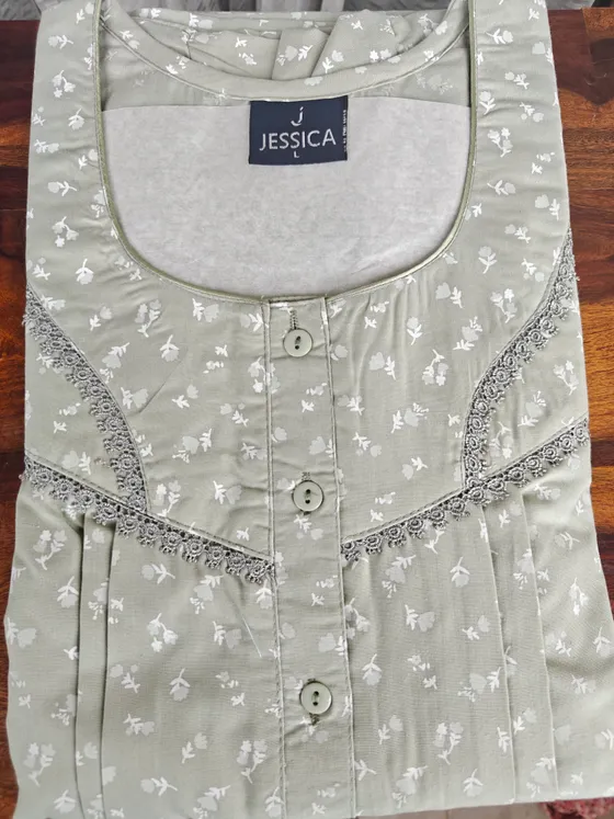 Grey Lace — Green nighty by Alankaara by Nisha (view 2)